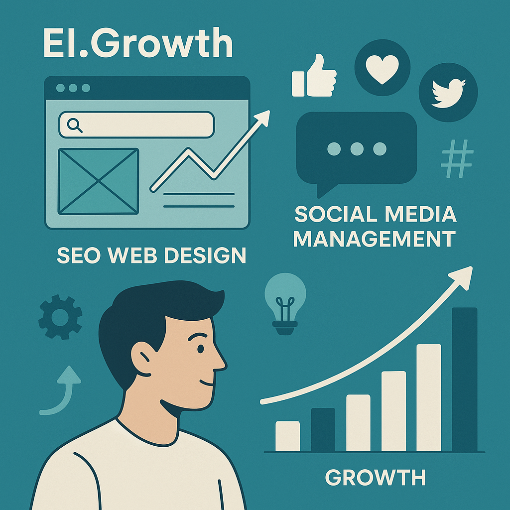 Make a background image that represents EI.Growth, a marketing agency that provides SEO web design, social media management., None